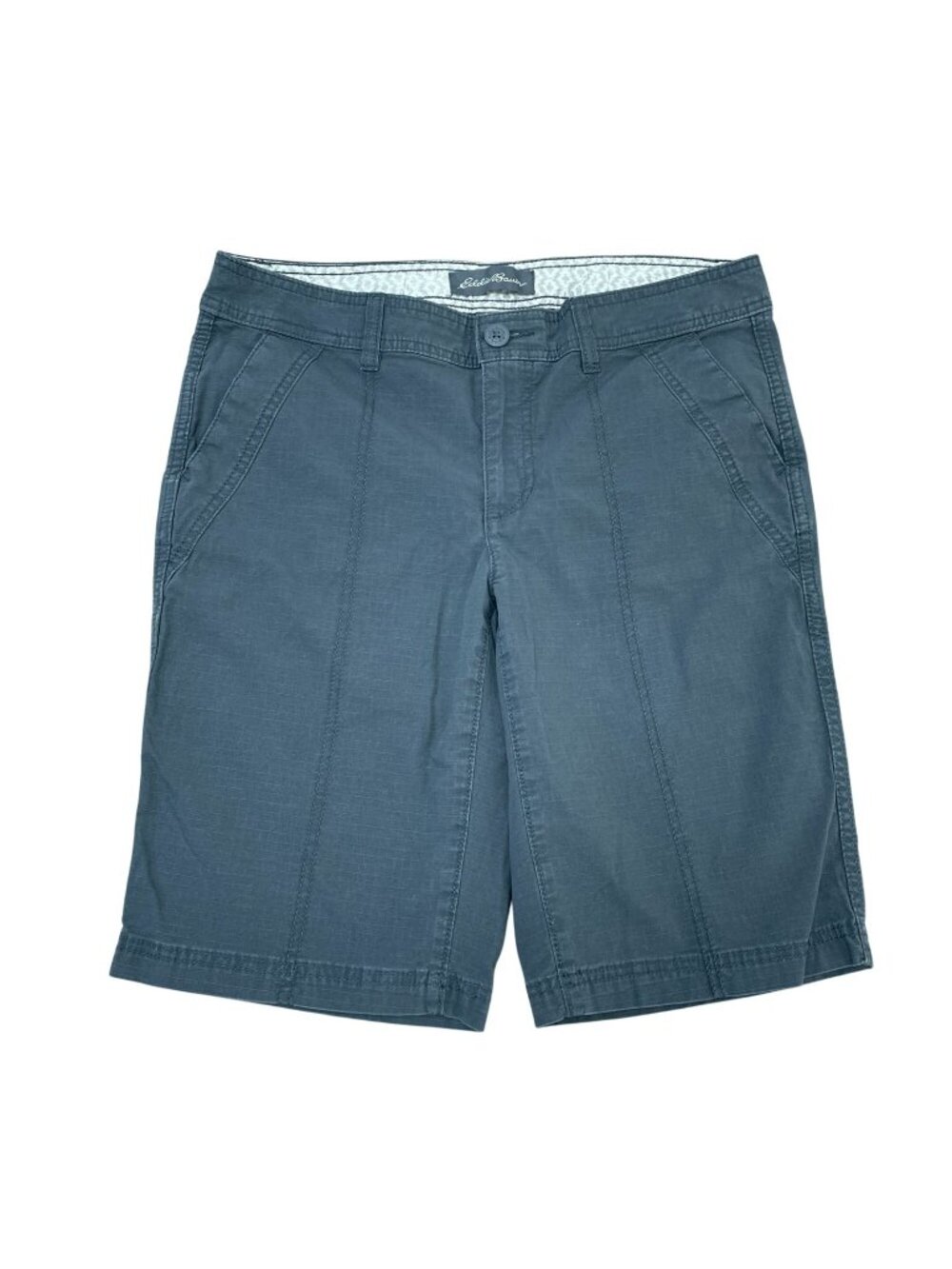 Eddie Bauer Women's 8T Gray Bermuda Chino Shorts Cotton Blend Casual C0764
